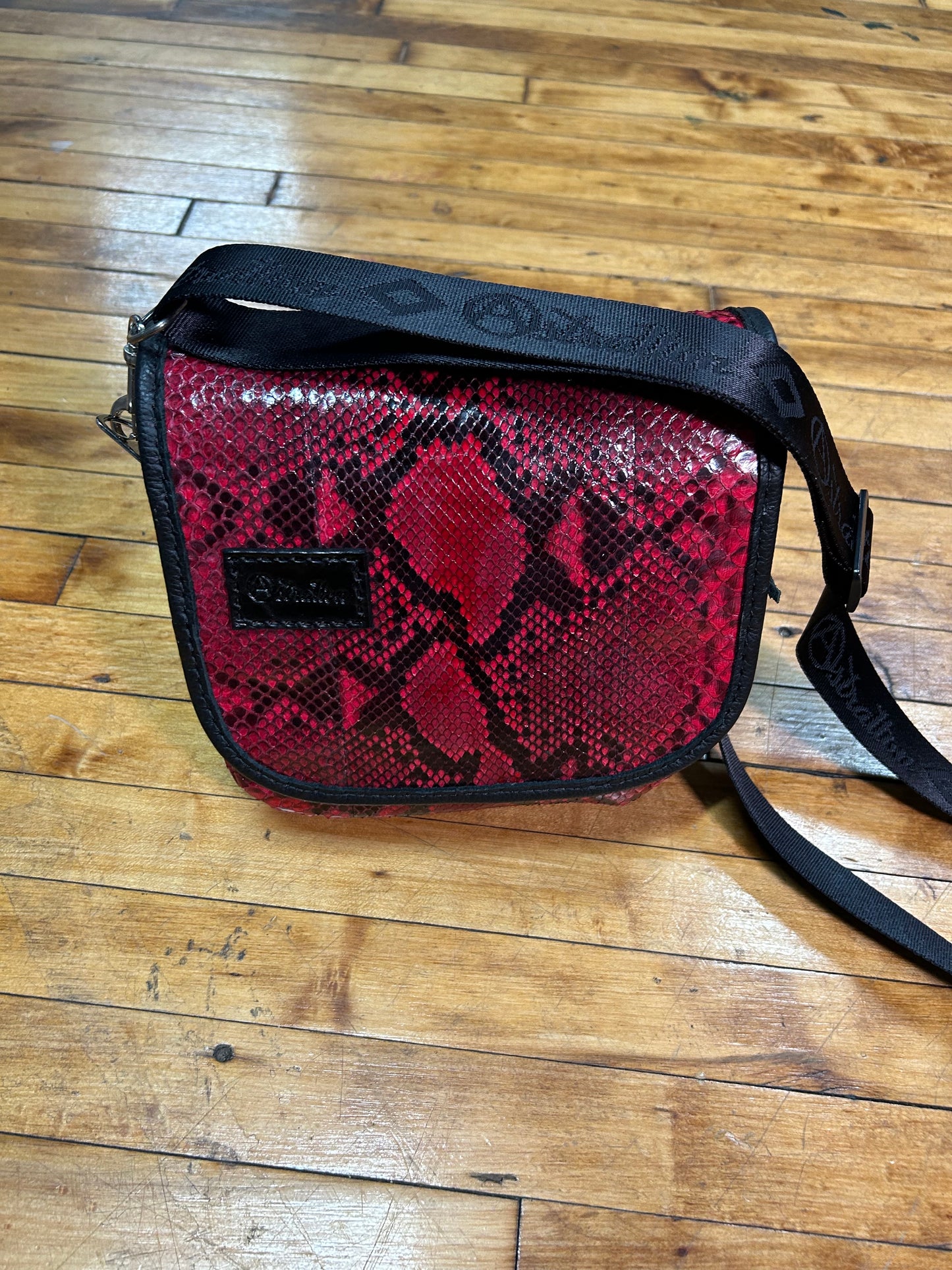 Red rum python Crossbody
