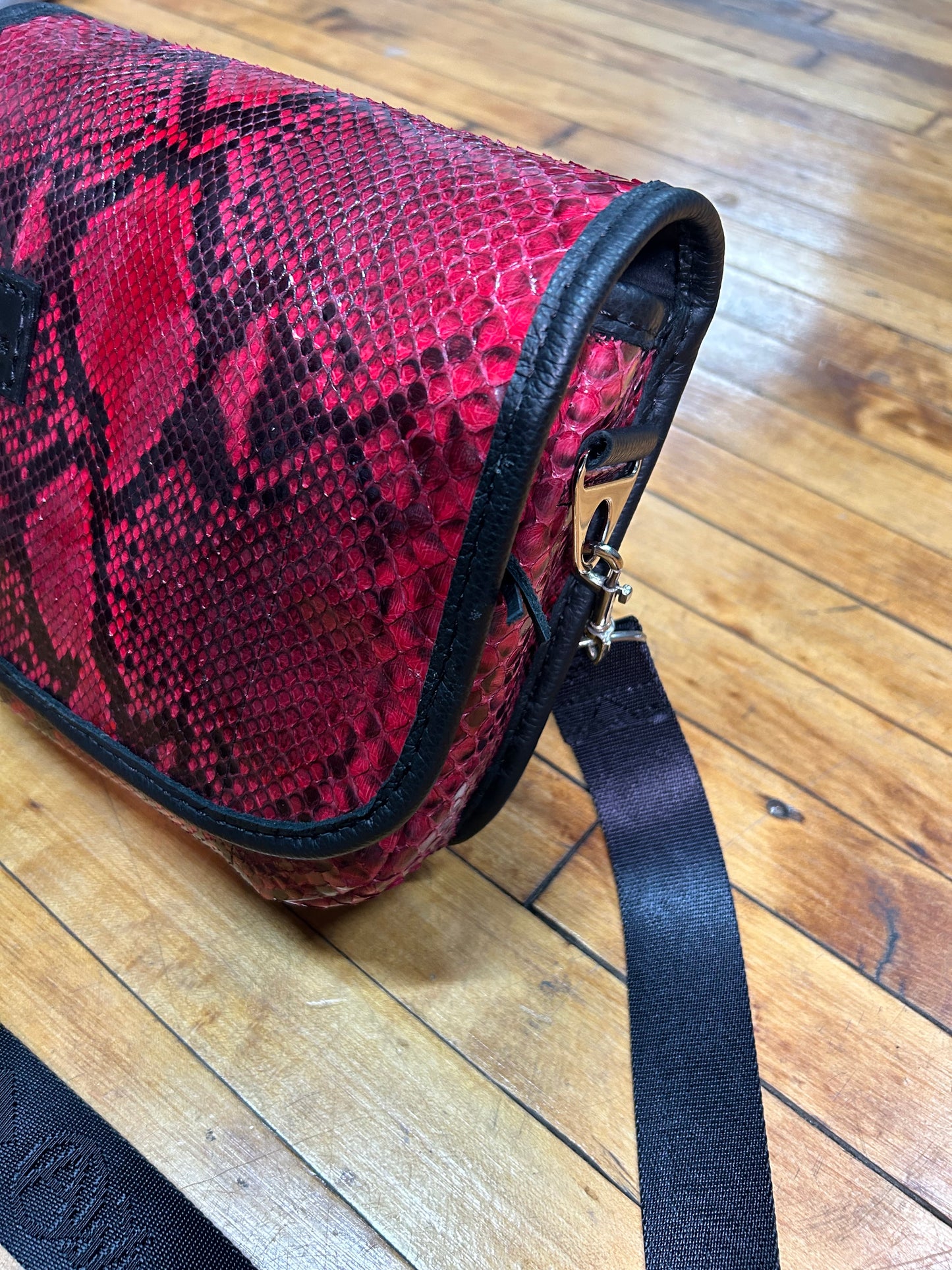 Red rum python Crossbody