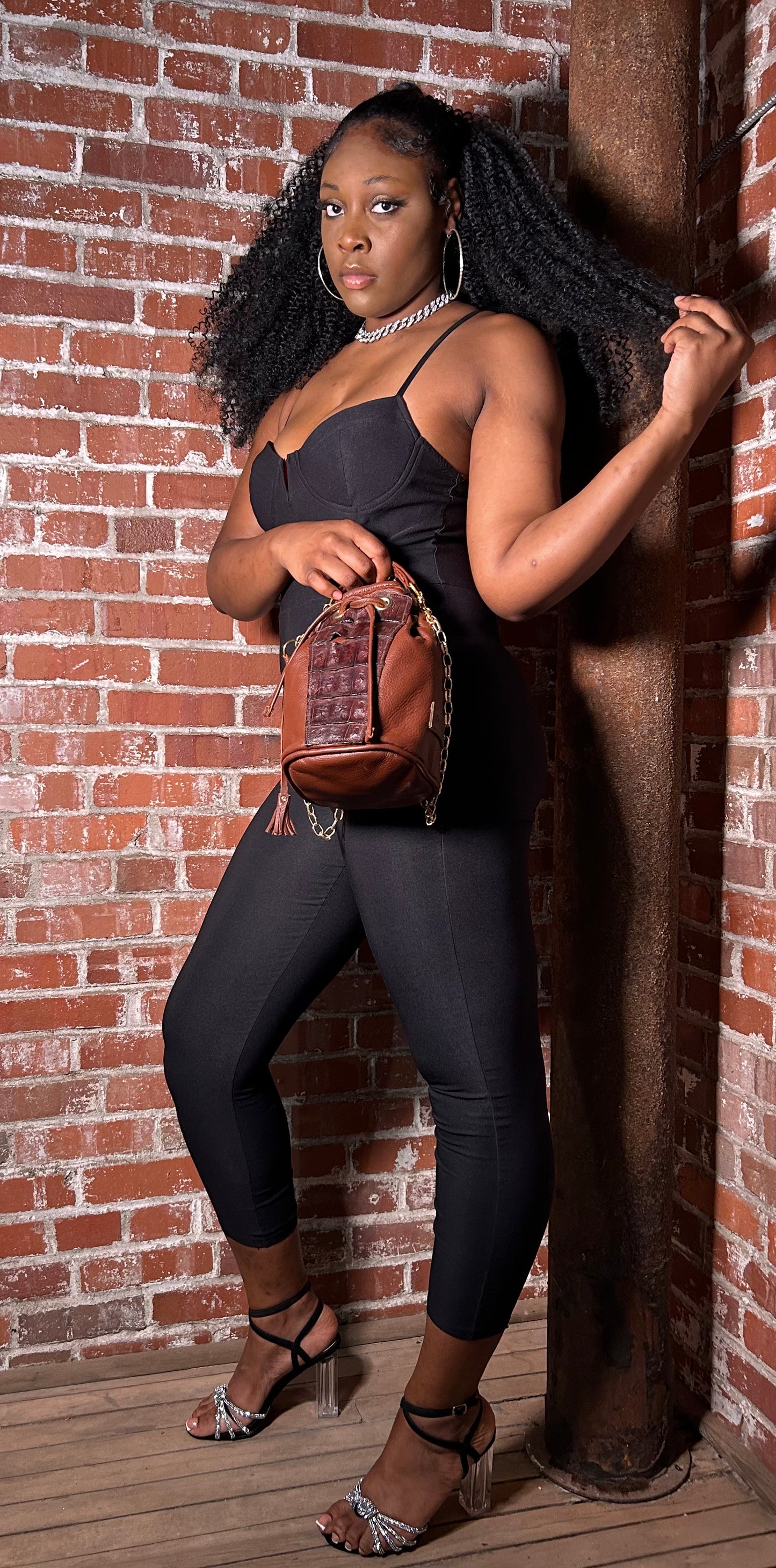 Chocolate City alligator CrossBody
